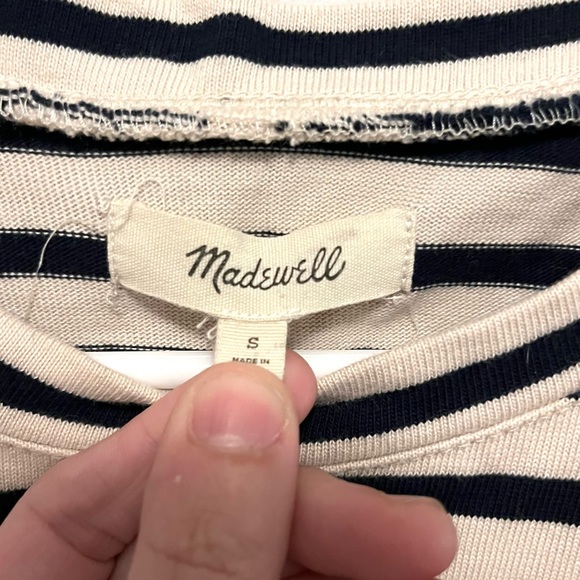 🍭 3/$20 Madewell black and white striped top with bell sleeves - Picture 7 of 13